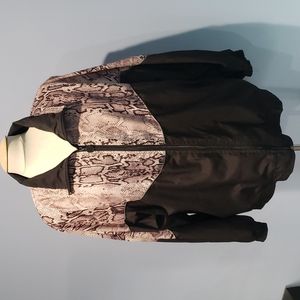 Vintage brown snakeskin zip up windbreaker XL